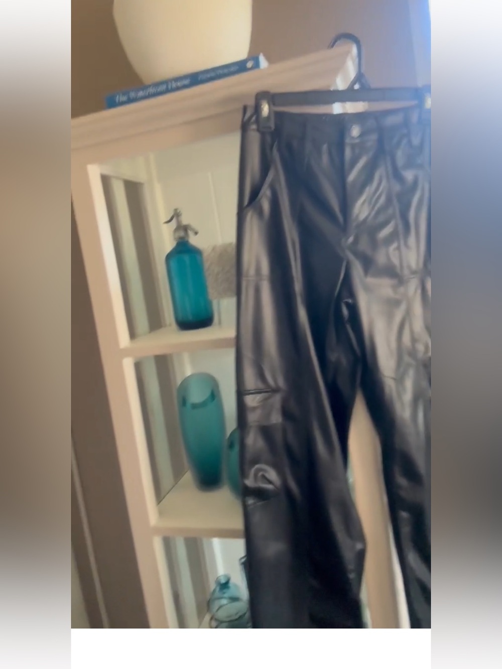 Steve Madden Black Faux Leather Cargo Pants